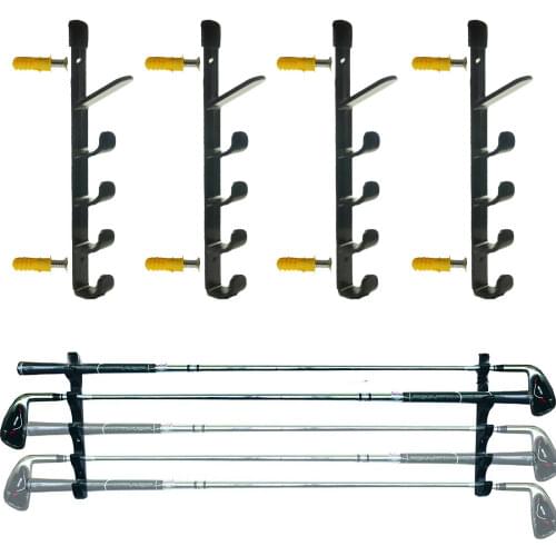4pcs/pot Horizontal Designs 10-Club Golf Club Wall Mount Bracket Display Shelf Cases Rack