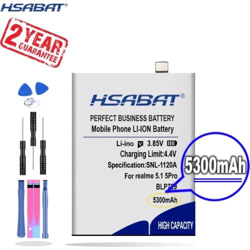 New Arrival [ HSABAT ] 5300mAh BLP729 Replacement Battery for OPPO Realme 5i