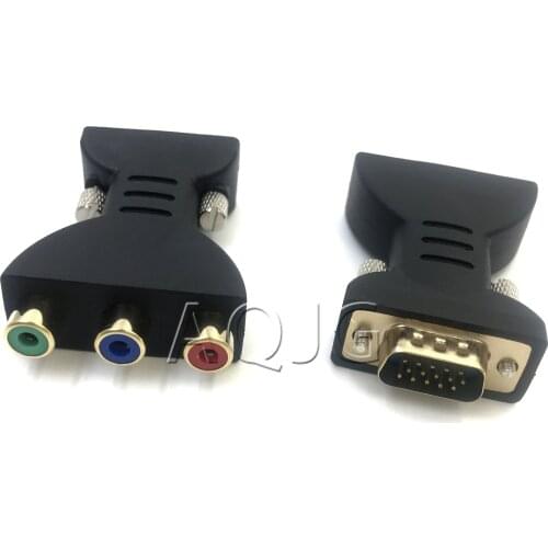 New Arrival VGA RCA Adapter 3RCA Video Female To HD 15 Pin VGA Converter Style Component Video Jack Adapter