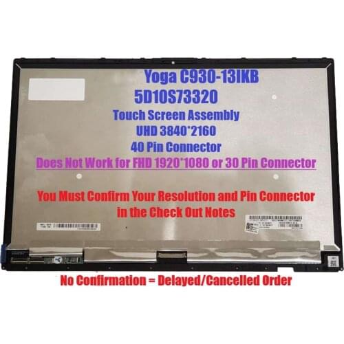 Touch Screen Assembly For Lenovo Yoga C930-13IKB 5D10S73320 13.9" 4k UHD