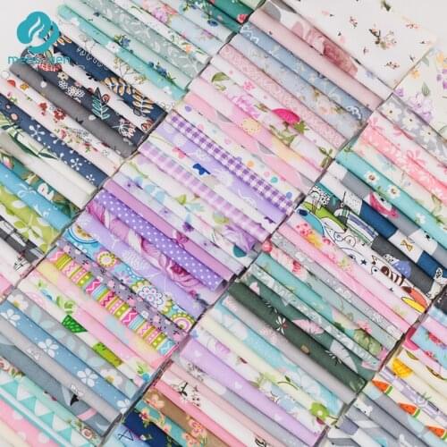 100 pcs 10cmx10cm Twill Cotton Fabric Printed Sewing Fabrics for Doll Clothes Patchwork Needlework DIY Handmade Material
