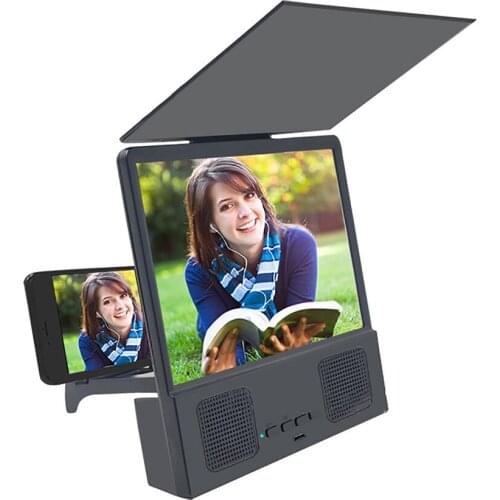Universal 8/12 Inch Phone Screen Magnifier Desktop Bracket Bluetooth 3.0 Amplifier Mobile Phone Stand Support HD Projection