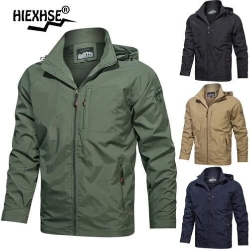 New Men Outdoor Hiking Jackets Waterproof Hooded Windbreaker Coat Men 2021 Autumn New Casual Jacket Tactics Military Jackets Men