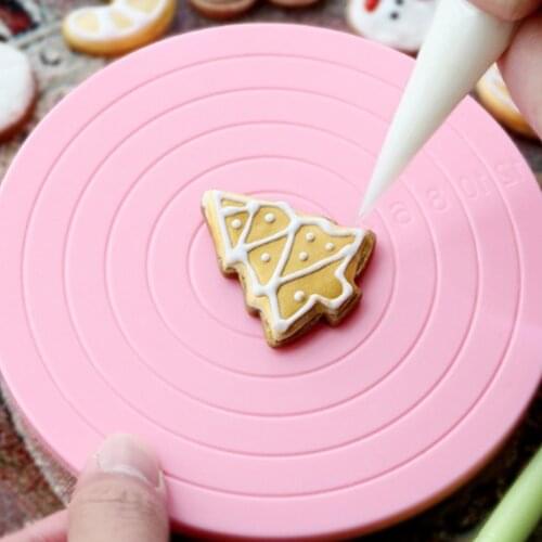 360 Degree 14cm Rotating Revolving Cake Turntable Mini Cake Cookies Decorating Elegnt Manually Table Cake Stand Non-Slip Base