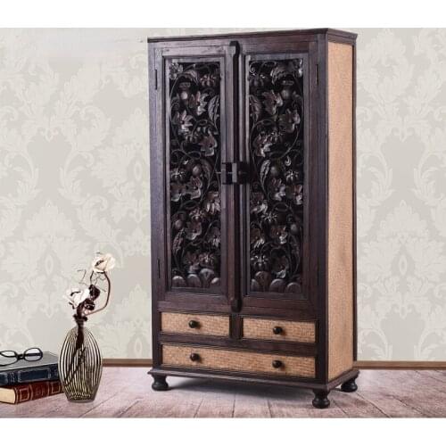 Yilijia Southeast Asian Furniture Solid Wood Wardrobe Vintage Wardrobe Storage