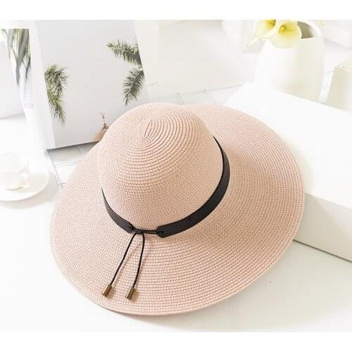 Mingjiebihuo New fashion breathable large straw hat female dome visor summer sun hat Sun Hat women girls holiday beach hat