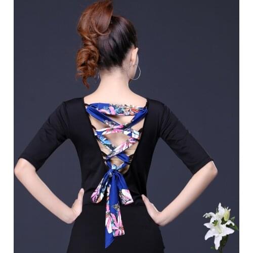 Women Latin Dance Dress Skewcollar Top Performance Stage Regata Flamenco Latin Salsa Tops Samba Costume