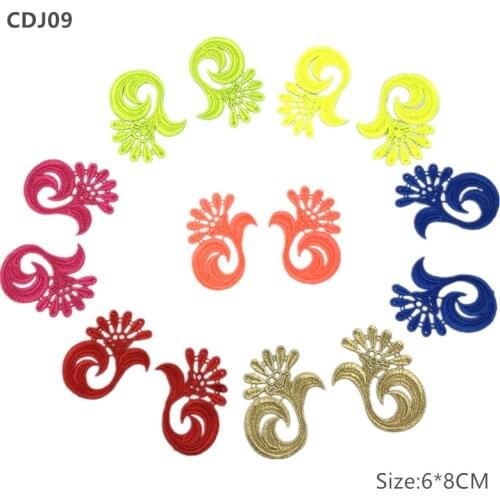 Zsbszc 5 pairs gold 7colors 6*8cm small lace Applique patch Tango Latin dance ballet costumes Dress Decor Sewing Crafts CDJ09