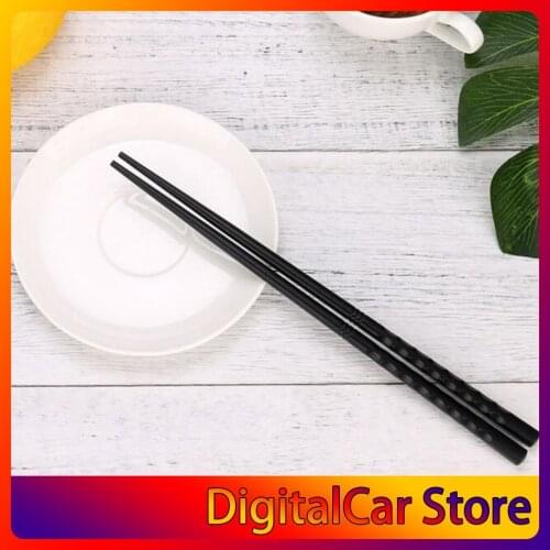 1 Pair Japanese Chopsticks Alloy Non-Slip Wood Color Sushi Chop Sticks Set Chinese Gift Family Friends Colleagues Gifts