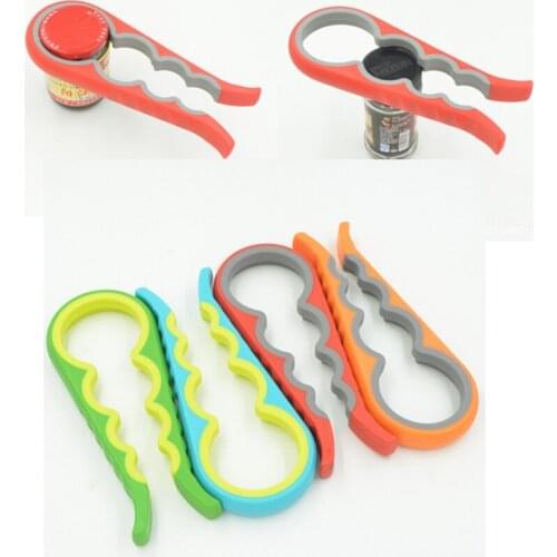 1Pc Can Opener Hot Fashion 4 In 1 Creative Multifunction Bottle Opener Non-slip Jar Wrench Gourd-shaped Jar Opener Kitchen Tool