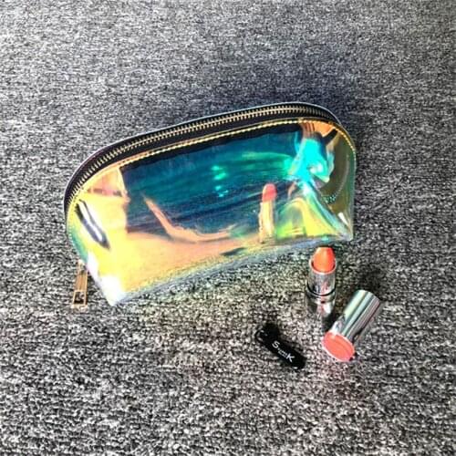 1PC Laser Cosmetic Bag Women Makeup Case PVC Transparent Beauty Organizer Pouch Female Jelly Bag Lady Make up Pouch