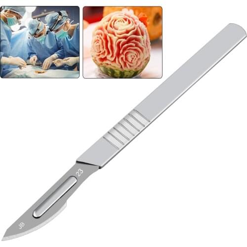 10pcs 11# 23# Carbon Steel Surgical Scalpel Blades + 1pc Handle Scalpel DIY Cutting Tool PCB Repair Animal Surgical Knife