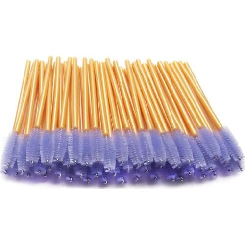 1000Pcs Eyelash Brushes Makeup Brushes Disposable Mascara Wands Applicator Gold Handle Eye Lashes Cosmetic Brush Makeup Tools