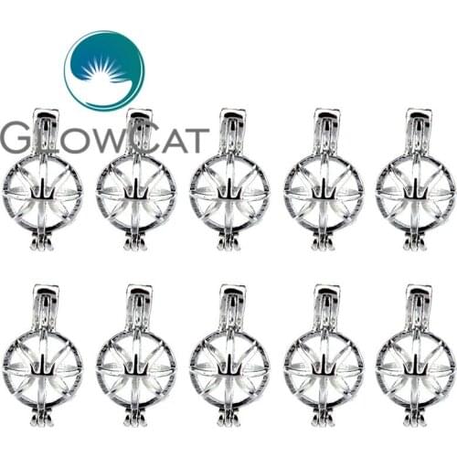 10x K456 Sports Basketball Pearl Cage Pendant Making Beads Cage Essential Oil Diffuser Locket Handcraft Jewelry