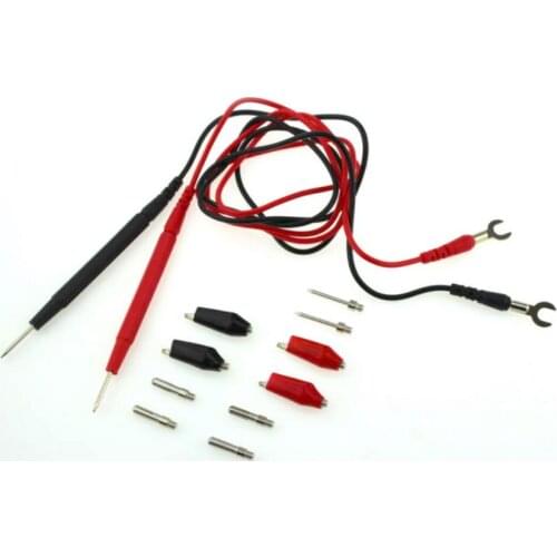 16pcs Plated Copper Multimeter Test Leads 90cm Probes Voltage Meter Cable Kit With Insulation Spade Connectors