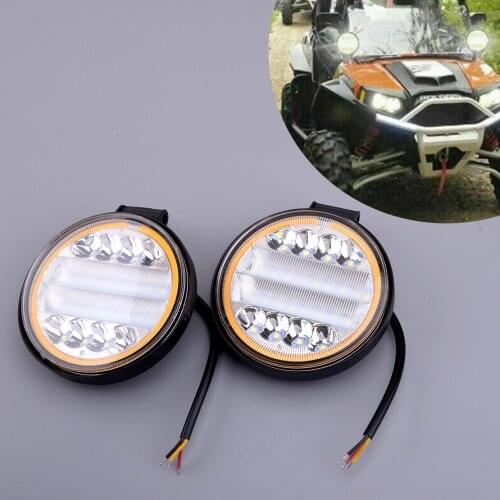 2Pcs/Set Universal 72W LED Work Light Off-Road Driving Fog Lamp Flood Spot Beam Bar Clear IP68