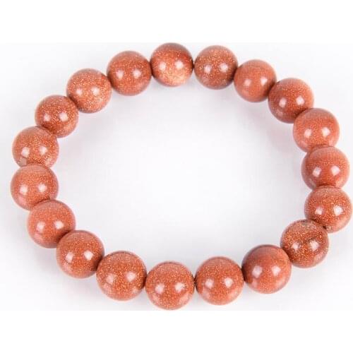 4 6 8 10 12MM Natural Gem Stone Gold Sandstone Bracelets & Bangles Red Beads Meditation Healing Energy Fashion Jewelry B070