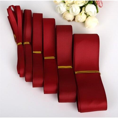 5 Yards 7/10/15/20/25/38mm Burgundry Grosgrain Ribbons Packing Material DIY Crafts Decor Wedding Party Decoration Gift Wrapping