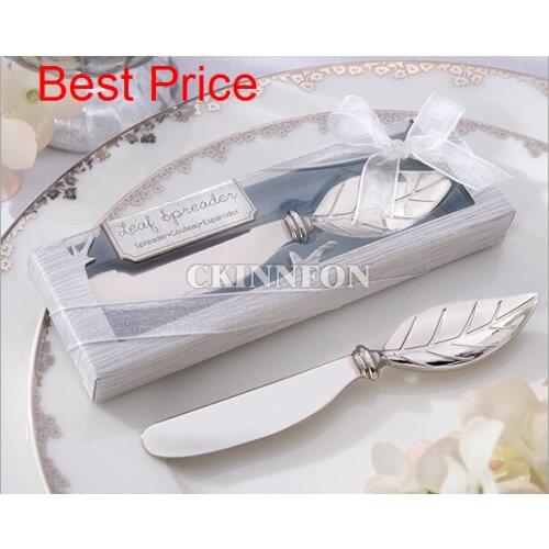 500Pcs/Lot "spread The love" Stainless Steel Maple Leaf Butter Knife Wedding Favors Party Souvenirs