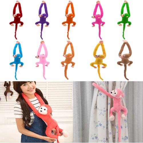 60cm Kawaii Long Arm Tail Monkey Stuffed Doll Plush Curtains Baby Sleeping Appease Animal Toys Car Decoration Valentines Day Gi