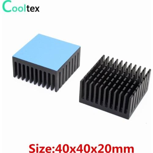 10pcs 40x40x20mm Aluminum Heatsink Radiator Cooling cooler For Electronic Chip LED With Thermal Conductive double sided Tape