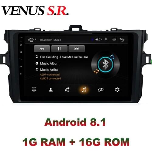 VenusSR Android 8.1 2.5D car dvd for Toyota Corolla Radio 2008-2013 multimedia Radio stereo gps navigation