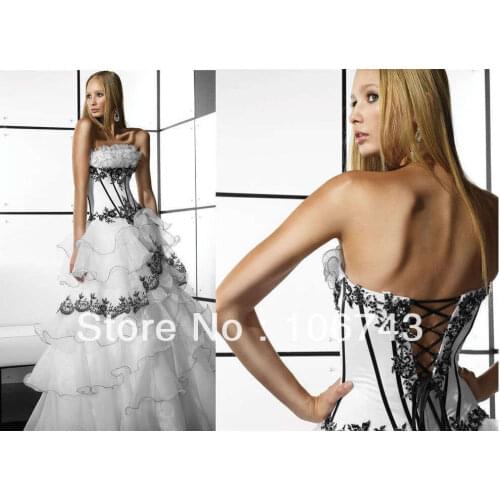 Free shipping 2016 new style hot sale Sexy bride wedding sweet princess Custom size embridery ruffles tiered bridal dress