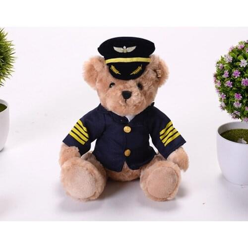 Large 40cm dressed suits captain bear soft doll teddy bear plush toy birthday gift h2274