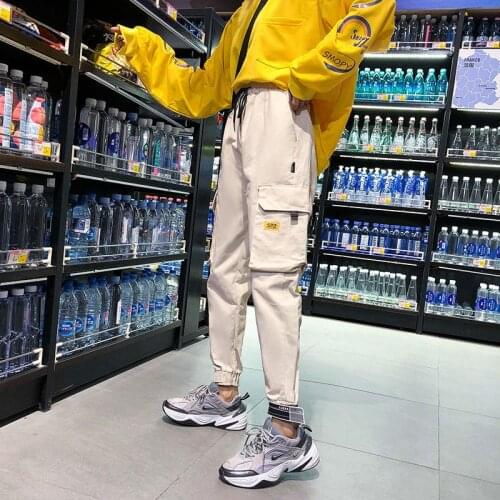 S-3XL Plus Size Pants Women Casual High Waist Cargo Pants Women Loose Solid Black Khaki Trousers Pockets Elastic Waist Bottoms