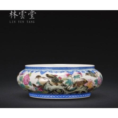 Work in peace and contentment water bowl ceramic tea making brush washing tea ceremony accessories tea set Jingdezhen