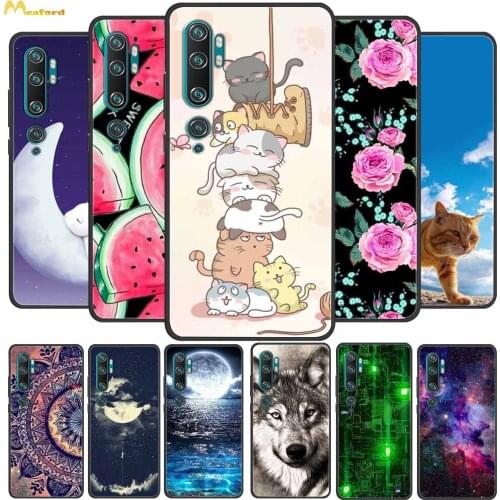 For Xiaomi Mi Note 10 Pro Case Mi10 5G Cute Cat Silicone Soft Phone Cover For Xiaomi Mi Note 10 Case Note10 Note10Pro M10 10Pro