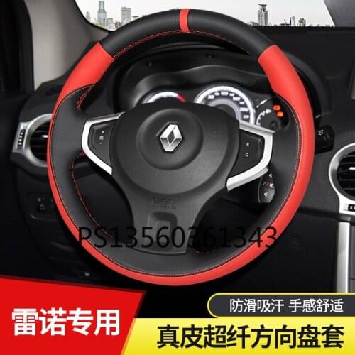 Suitable for Renault Kadjar Koleos Scenic Fluence Latitude Megane hand-stitched leather steering wheel cover