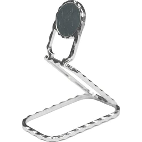 Black/ Gold/ Silver Three Rings Hanging Square Folding Rotatable Mobile Holder