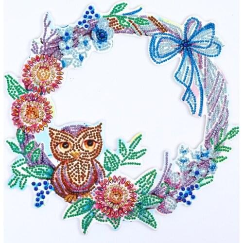 Chingaco Owl Flower 5D Diamond Painting Wreath Garland for Party Festival Wall Decoration