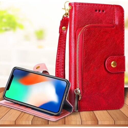 For Motorola Moto One Pro Zoom Power 2 Actioin Macro Fashion Zipper Wallet Flip Leather Case Lanyard Card Slot Stand Phone Cover