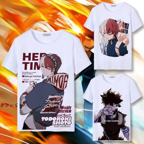 My Hero Academia Cosplay T Shirt Midoriya Izuku Deku 3D Print T-Shirt Summer Graphic Tees Crew Neck Harajuku Casual Top Costume