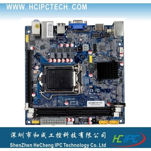 HCIPC 2043-3 ITX-HCM61X11F,LGA1155 H61 Mini ITX Motherboard,2MPCIE,PCIE 16X,2SATA,1COM,SPDIF,GPIO,1LAN,2DDR3,8USB,VGA+HDMI,ATX