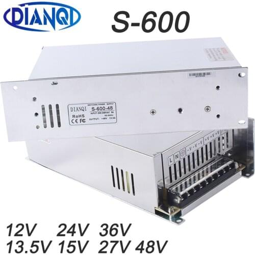 Switching power supply for LED Strip light S-600W 12V 13.5V 15V 24V 27V 36V 48V ac dc converter Single Output S-600-15