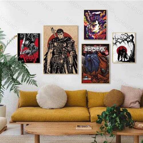 HD printing canvas painting Berserk poster Japanese anime art silk poster picture art wall decoration print quartet cuadros