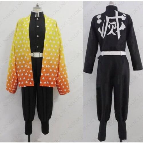 Anime Demon Slayer Kimetsu no Yaiba Tanjiro Agatsuma Zenitsu Cosplay Costume Custom made