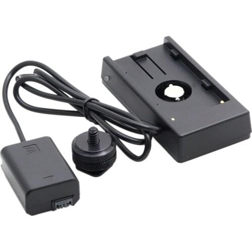 Dummy Battery,Battery Mount Power Adapter NP-FW50 to NP-F970 Hot Shoe Mount Plate for Sony A7/A7R/A7S/A7II/A3000/A5000