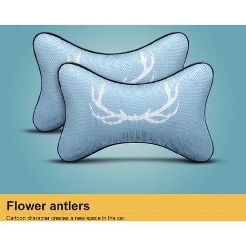 A Pair of Headrest for Car Headrest and Neck Pillow Cute Cartoon Car Pillow