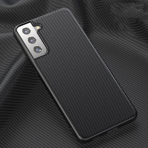 S21 Ultra Carbon Fiber Phone Case for Samsung Galaxy S21 Ultra Case Ultra-thin Armor Cover for Galaxy S21 S20 Plus Leather Coque