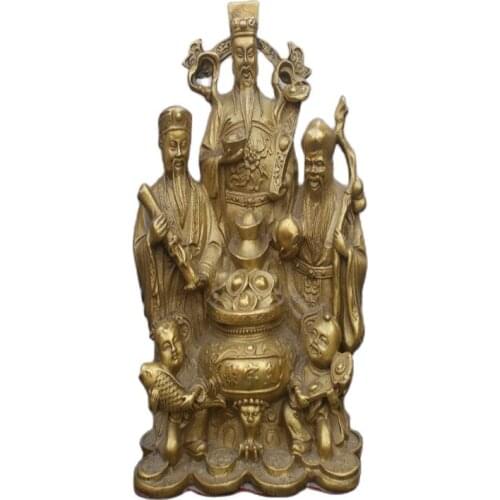 China old Bronze statue fu lu shou three gods statue