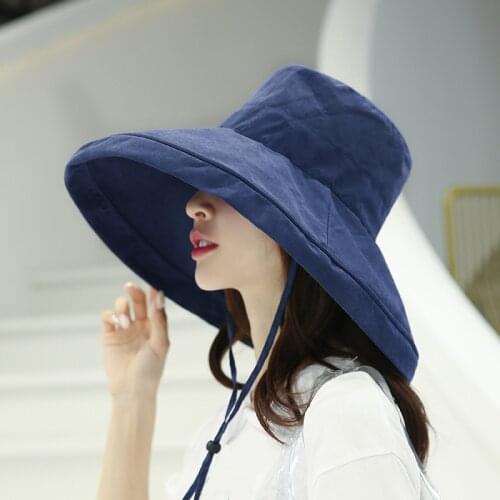 Ladies Oversized Sun Hat New Solid Color Beach Play Summer Travel Hat Fisherman Hat Summer Hats Big Visors