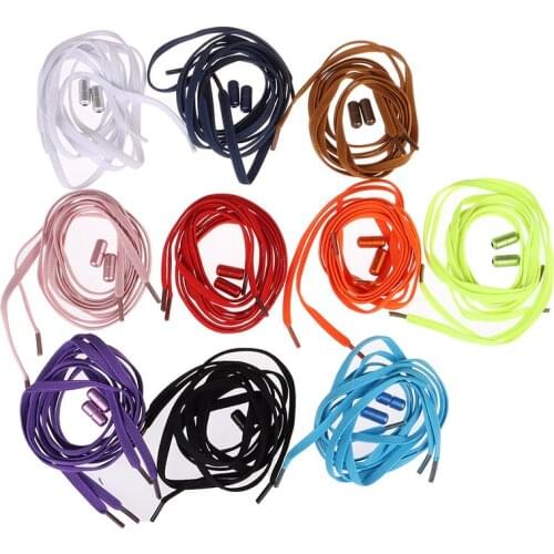 1Pair Aluminum Metal Lock Shoelaces Elastic Shoe Laces No Tie Shoelace With 2pcs Metal Buckle