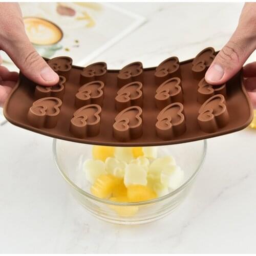 15 Hole Silicone Chocolate Mold Cake Mold Hearts Shaped Candy Fondant Cookies Molds Ice Tray Cake Decoration Kitchen Baking Tool