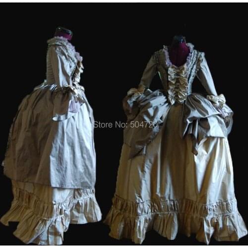 Tailored!Grey Vintage costumes 18th Duchess Retro medieval Renaissance Reenactment Theatre Civil war Victorian dress HL-377