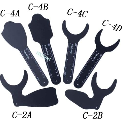 6pcs/set Dental Orthodontic Background Black Plate Photo Image Contrast Board Photography with Scale Autoclavable Dentist Tools