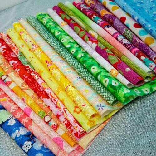 Japanese wind printed crepe cotton retro kimono fabric patch work Sewing Tissue To Patchwork Tilda Cloth 12pc/lot